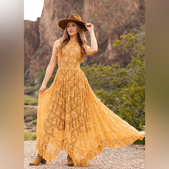 Joyfolie Dresses & Skirts - Joyfolie Cecile Dress in Honey